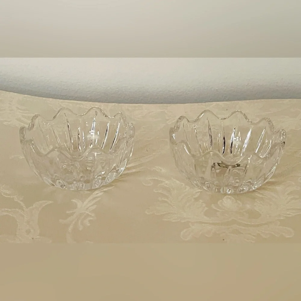 Vintage Crystal Zajecar Yugoslavia 24% Lead Crystal Bowls Set of 2